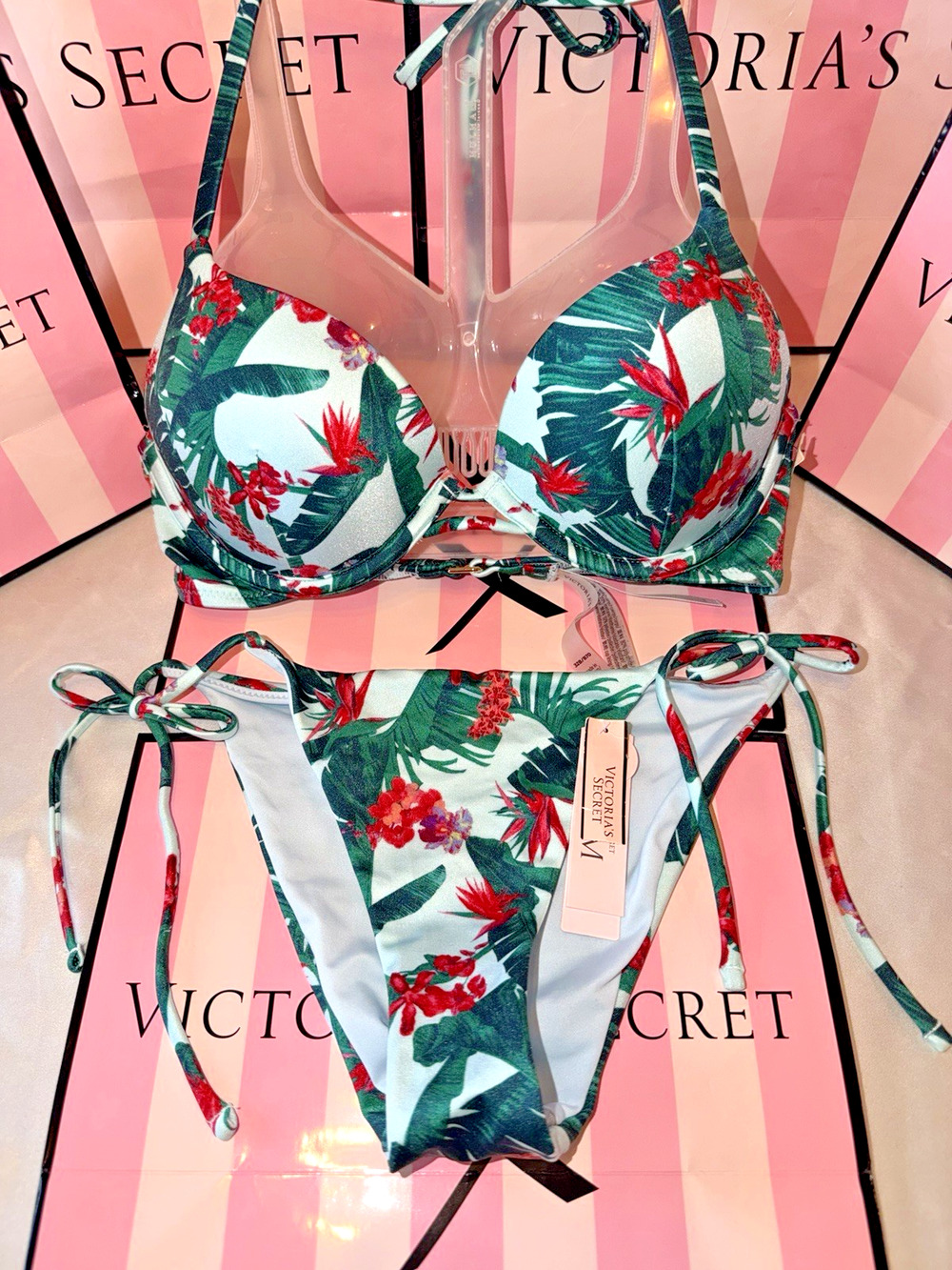 Victorias Secret Bombshell Swim Suit 32B XS String Bottoms